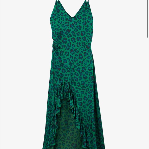 SANDRO
Leopard-print ruffle-trim woven midi dress - Picture 2 of 5